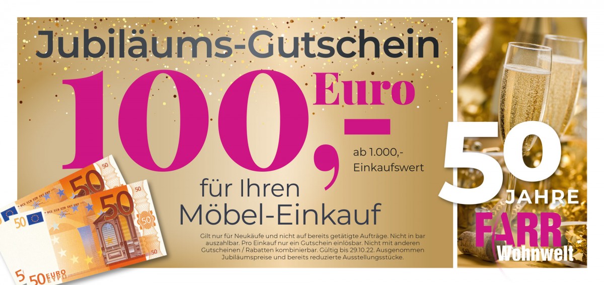 Farr Jubilaeum Gut 100 Euro 22 02 1 neu