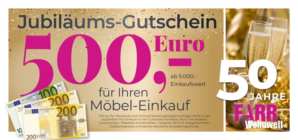 Farr Jubilaeum Gut 500 Euro 22 02 1 neu