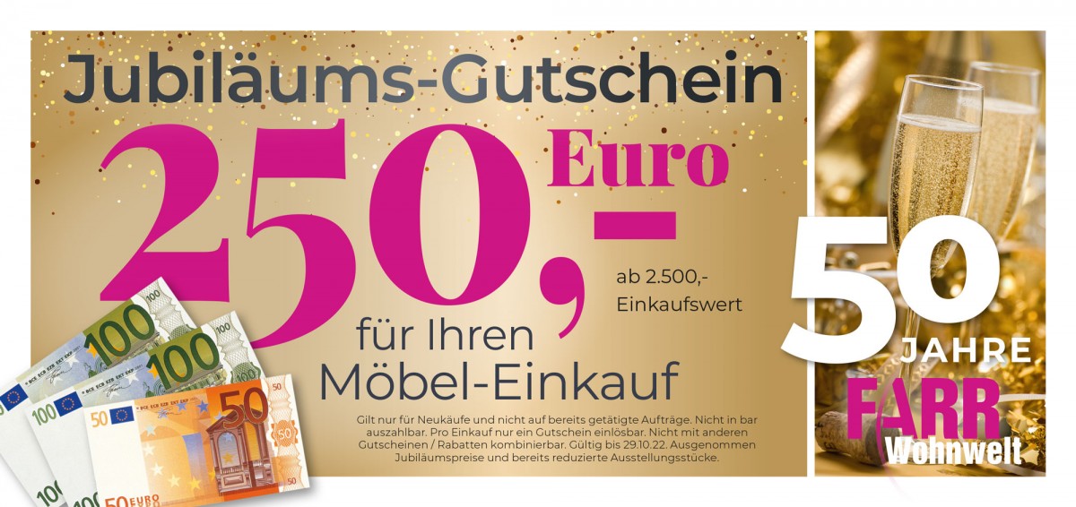 Farr Jubilaeum Gut 250 Euro 22 02 1 neu